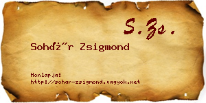 Sohár Zsigmond névjegykártya