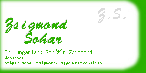 zsigmond sohar business card